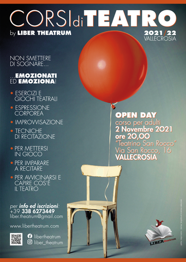 Riparte la scuola di recitazione di Liber Theatrum, il 2 novembre l'open day