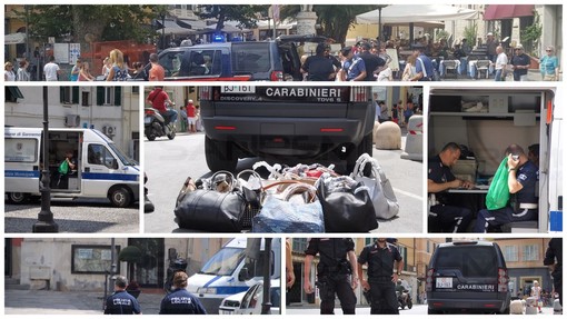 Sanremo: Polizia Municipale e Carabinieri in forze al mercato per reprimere il business dell'abusivismo (Foto)