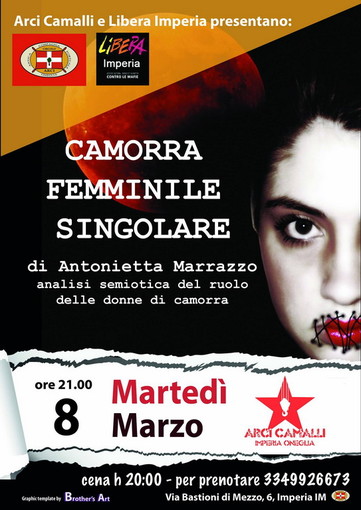 Imperia: per la Festa della Donna martedì prossimo un incontro con Antonietta Marrazzo all'Arci