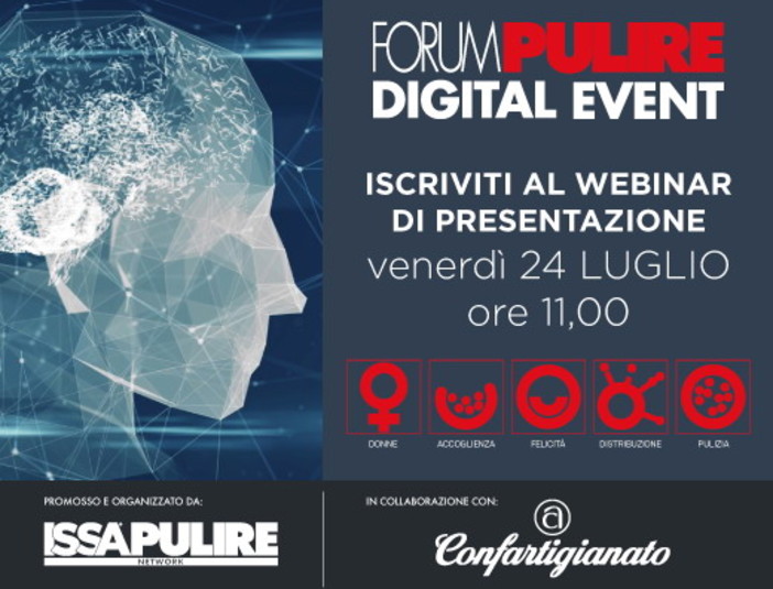 Venerdì il webinar della Confartigianato per le imprese di pulizia dedicato al ‘Forum pulire 2020 Digital Event’