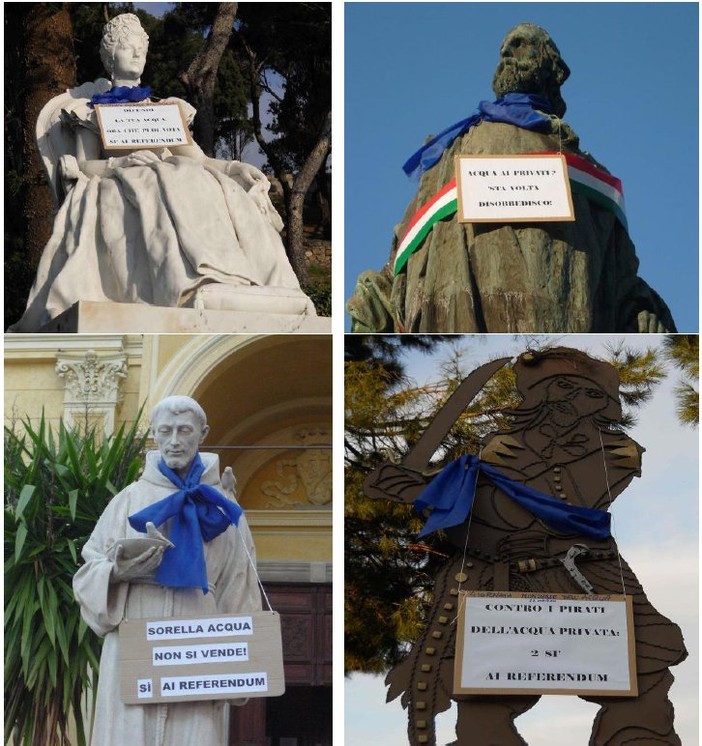 22 marzo, Giornata mondiale dell’Acqua - Le statue dicono Sì all’Acqua pubblica