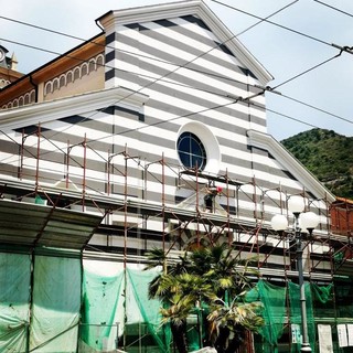 Ventimiglia: quasi ultimato il restauro della facciata della chiesa di Sant'Agostino