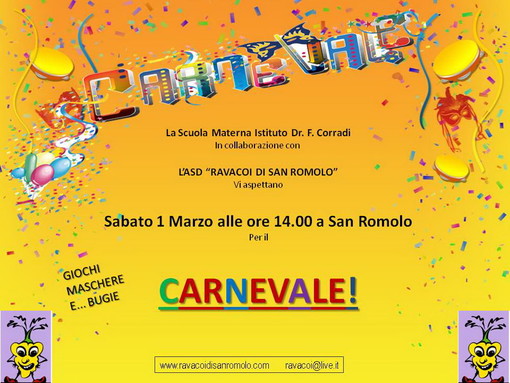 Sanremo: domani pomeriggio sul mitico 'prato' la 2a edizione del 'Carnevale di San Romolo' Sanremo: domani pomeriggio sul mitico 'prato' la 2a edizione del 'Carnevale di San Romolo'