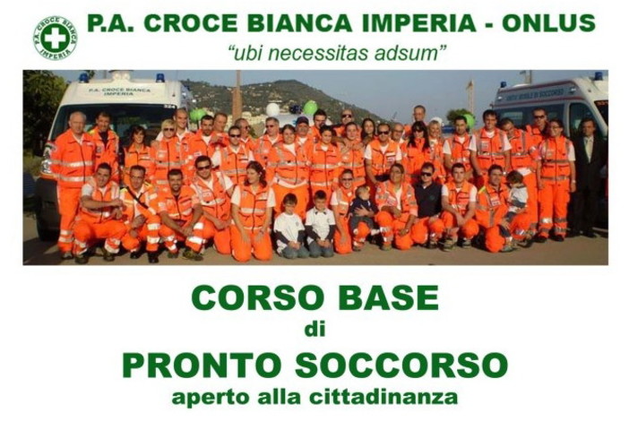 Imperia: sono aperte le iscrizioni al corso di pronto soccorso organizzato dalla Croce Bianca
