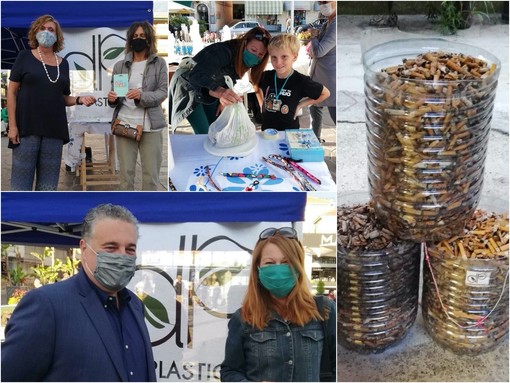 Sanremo: Paola Civardi raccoglie centinaia di mozziconi da terra e si aggiudica il ‘Cicca Trophy’ 2020 de I Deplasticati  (Video)