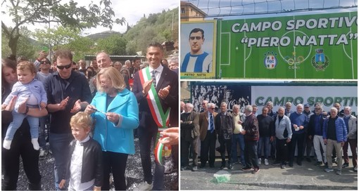 Chiusavecchia, intitolato il campo sportivo a Piero Natta. Il sindaco Vassallo: &quot;Esempio sportivo e grande uomo&quot; (foto e video)