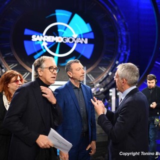 Il sindaco Alberto Biancheri con Amadeus e il presidente del Cda del Casinò di Sanremo Adriano Battistotti Il sindaco Alberto Biancheri con Amadeus e il presidente del Cda del Casinò di Sanremo Adriano Battistotti