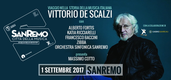 Sanremo: questa sera Vittorio De Scalzi e il viaggio nella musica italiana Con Alberto Fortis, Zibba, Lighea e Anna Delfino