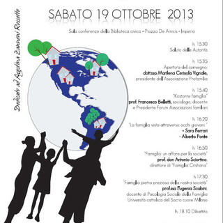Imperia: sabato prossimo alla Biblioteca Civica il 17° convegno sul tema “Famiglia pietra d’angolo della società”