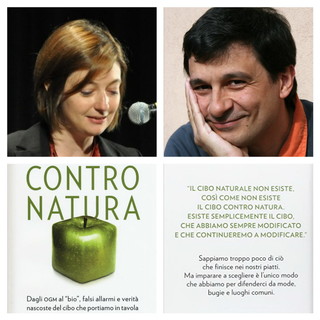 Bordighera: Dario Bressanini alla presentazione di 'Contro natura - Dagli Ogm al Bio' insieme a Beatrice Mautino