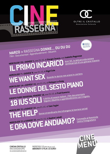 Dolceacqua: il programma del mese di marzo per la cinerassegna 'Oltre il Cristallo' Dolceacqua: il programma del mese di marzo per la cinerassegna 'Oltre il Cristallo'