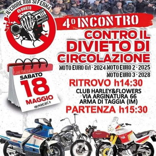 Un corteo tra Arma di Taggia e Sanremo per dire no al divieto di circolazione delle moto Euro 0/1 Un corteo tra Arma di Taggia e Sanremo per dire no al divieto di circolazione delle moto Euro 0/1