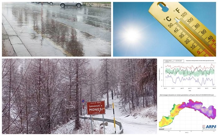 Inverno 2024-2025: temperature leggermente sopra la media e precipitazioni in calo rispetto alla media in provincia di Imperia