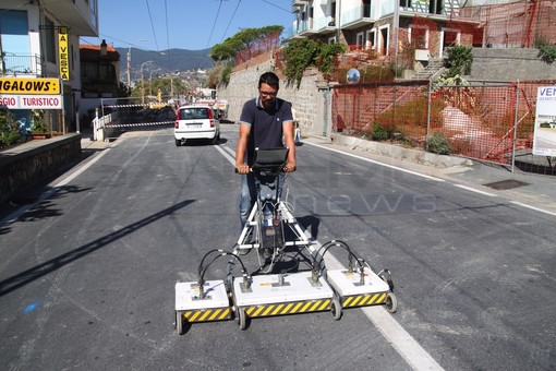 Il georadar in azione questa mattina