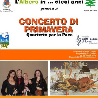 San Lorenzo al Mare: sabato prossimo concerto di Primavera con il Quartetto per la Pace San Lorenzo al Mare: sabato prossimo concerto di Primavera con il Quartetto per la Pace