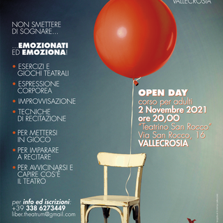 Riparte la scuola di recitazione di Liber Theatrum, il 2 novembre l'open day