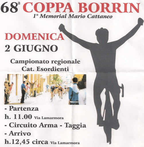 Sanremo: domenica prossima la 68a 'Coppa Borrin', quest'anno anche 1° Memorial Mario Cattaneo
