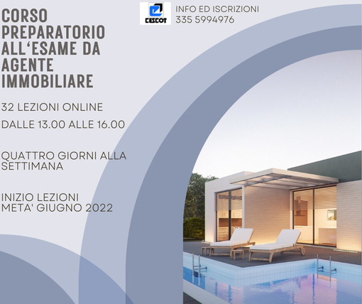 Con il Cescot Confesercenti di Imperia corso online preparatorio per l’esame da agenti immobiliari