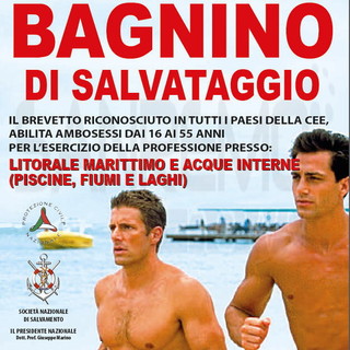 Da martedì 20 gennaio il nuovo corso della società nazionale di salvamento per bagnino di salvataggio