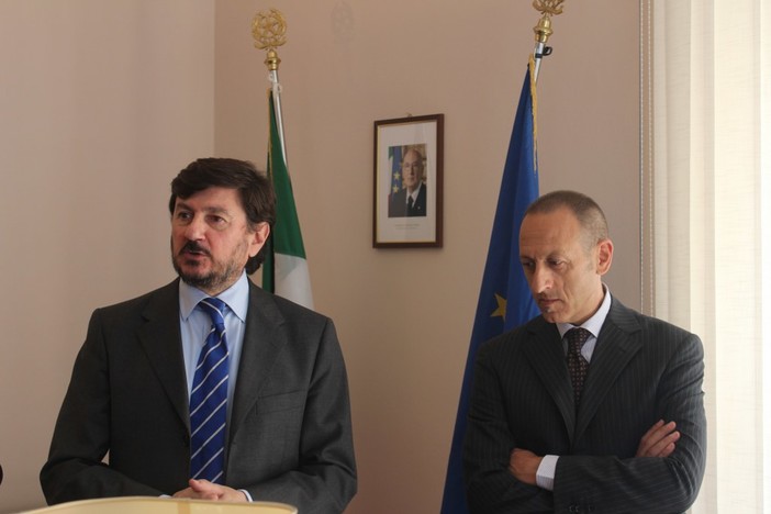 Da sinistra: il Questore di Imperia Pasquale Zazzaro e il vice Lucio Aprile Da sinistra: il Questore di Imperia Pasquale Zazzaro e il vice Lucio Aprile