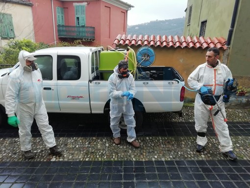 Pontedassio: partita nel pomeriggio la disinfezione delle strade per fronteggiare il #Coronavirus (Foto)