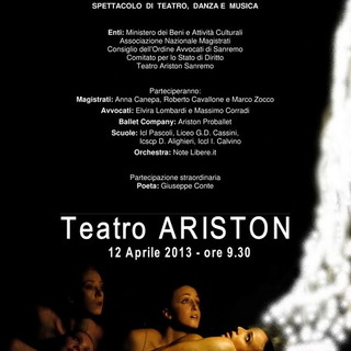 Sanremo: venerdì prossimo al teatro Ariston l'incontro su ‘La legalità contro il rifiuto dei diritti - Dal buio alla luce’ Sanremo: venerdì prossimo al teatro Ariston l'incontro su ‘La legalità contro il rifiuto dei diritti - Dal buio alla luce’