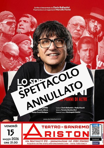 Annullato lo spettacolo di Dario Ballantini al Teatro Ariston.