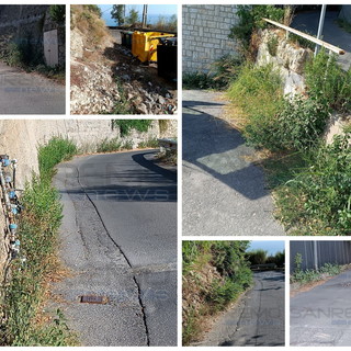 Ventimiglia: la protesta dei residenti di via Alle Ville "Degrado immondizia, sfalci da fare e asfalto da dimenticare" (Foto)