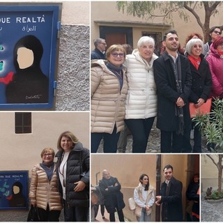 Libertà per le iraniane, Bordighera inaugura il dipinto 'Donne tra due realtà' (Foto e video)