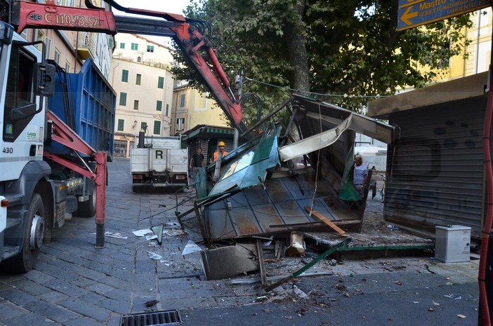 Sanremo: nei prossimi giorni verrà demolito un altro chiosco di piazza Eroi nella zona di Siro Carli Sanremo: nei prossimi giorni verrà demolito un altro chiosco di piazza Eroi nella zona di Siro Carli