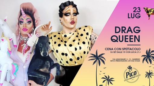 Sanremo: giovedì cena al Pico de Gallo con lo show delle drag queen Cristy McBacon e Jill Tonik