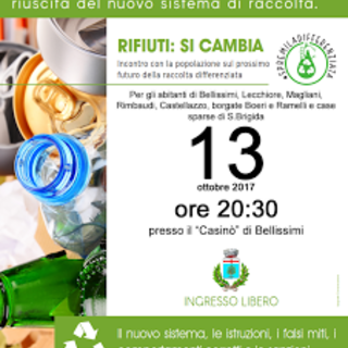 Bellissimi: venerdì sera un incontro per informare sulle corrette modalità di raccolta dei rifiuti Bellissimi: venerdì sera un incontro per informare sulle corrette modalità di raccolta dei rifiuti
