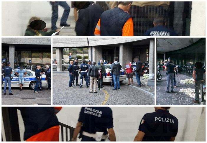 Sanremo: nuovo blitz di Municipale e Polizia alla stazione ferroviaria, sorpresi nel sonno 6 clochard (Foto)