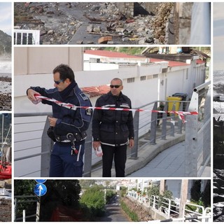 Ospedaletti: gravi danni sul lungomare ed alle spiagge, chiusi gli accessi anche alla zona del Byblos (Foto)