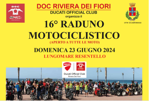 Appassionati di moto? Il 23 giugno a Ventimiglia non perdete il 16° Raduno Motociclistico organizzato dal DOC Riviera dei Fiori - Ducati Official Club! (Foto)