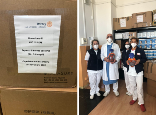 Sanremo: donati dispositivi di protezione al personale sanitario impegnato nell'emergenza Covid
