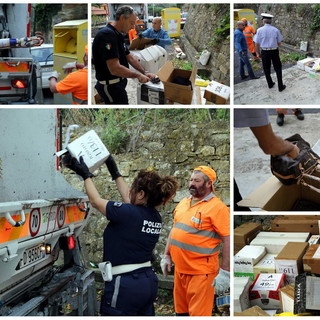 Sanremo: al via questa mattina ad opera della Polizia Municipale la distruzione della merce contraffatta sequestrata (Foto e Video)