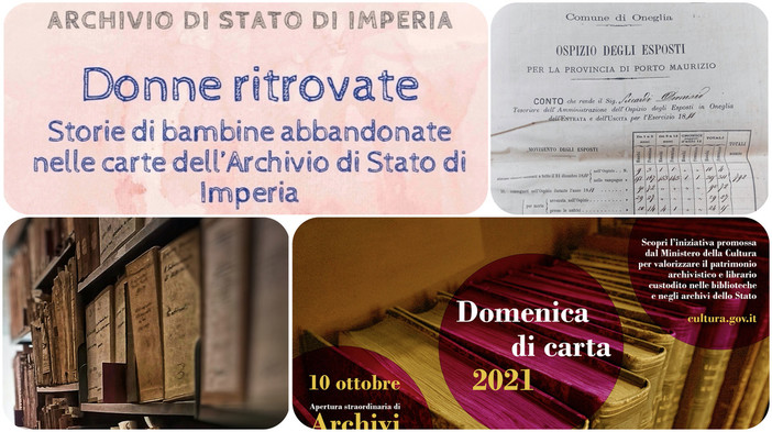 Imperia: domenica l'esposizione "Donne ritrovate", le storie delle bambine abbandonate nei documenti dell'Archivio di Stato Imperia: domenica l'esposizione "Donne ritrovate", le storie delle bambine abbandonate nei documenti dell'Archivio di Stato