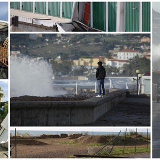 Mareggiata e forte vento sul ponente: ecco le immagini dei danni provocati soprattutto sulle spiagge (Foto e Video)