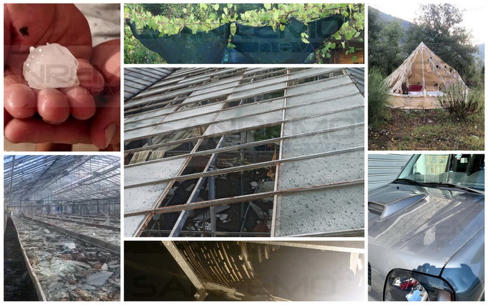 Grandinata di stanotte in provincia: Ventimiglia e Camporosso chiedono lo stato di calamità (Foto e Video)