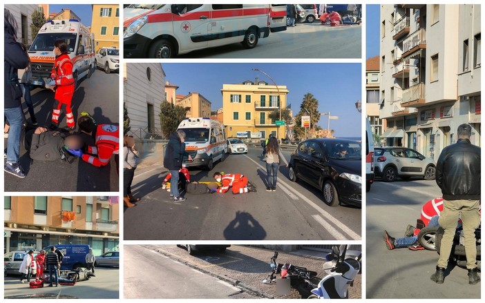 Imperia: doppio incidente contemporaneo in via Delbecchi e via Nizza, due centauri lievemente feriti (Foto) Imperia: doppio incidente contemporaneo in via Delbecchi e via Nizza, due centauri lievemente feriti (Foto)