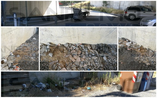 Sanremo: sporcizia, degrado e siringhe abbandonate in via Pascoli a fianco dell'Aurelia Bis (Foto)