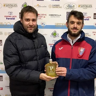 Gianluca Doveri, premiato come man of the match di Sanremese-Ponsacco a fine partita