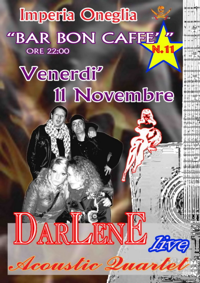 Imperia: domani sera esibizione dei 'Darlene' al bar 'Bon Caffè' di Oneglia