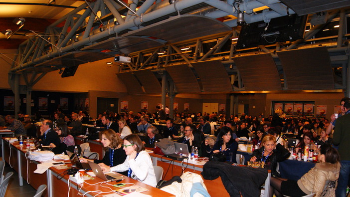 La sala stampa radio e tv ieri sera