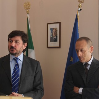 Da sinistra: il Questore di Imperia Pasquale Zazzaro e il vice Lucio Aprile