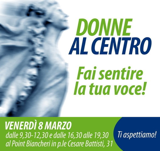 Domani la 'Festa della donna' e le donne di 'Sanremo al Centro' organizzano una giornata di 'ascolto' Domani la 'Festa della donna' e le donne di 'Sanremo al Centro' organizzano una giornata di 'ascolto'