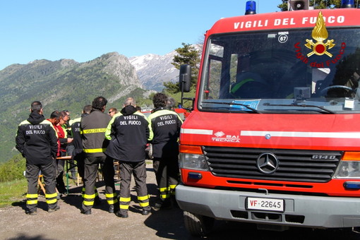 Esercitazione dei Vigili del Fuoco di Imperia per ricerca e soccorso a persona dispersa in ambiente impervio