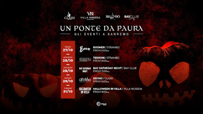 “Un ponte da paura”: Tutti gli eventi del ponte di Halloween a Sanremo