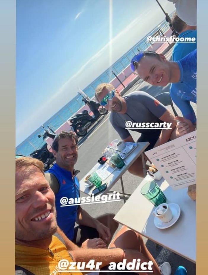 Fanno tappa a Ventimiglia volti noti dello sport: avvistati Mark Webber, Thor Hushovd e Chris Froome Fanno tappa a Ventimiglia volti noti dello sport: avvistati Mark Webber, Thor Hushovd e Chris Froome
